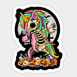 Unicorn Zombie Skeleton Dabbing Pumpkin Halloween Moon Girls Women Sticker